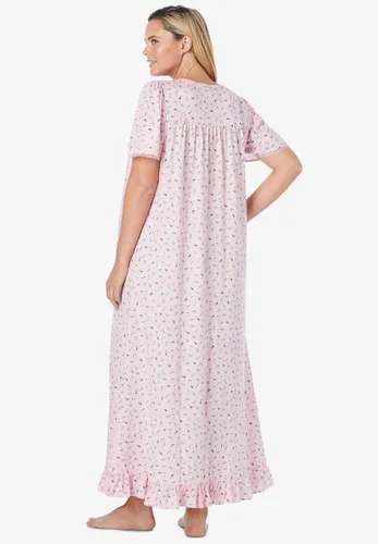 Vista 3 de Dreams & Co. Pijama largo de algodón con estampado floral para mujer, talla grande