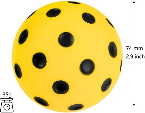 Vista 2 de Pelotas silenciosas de pickleball para interiores y exteriores, bolas de espuma silenciosas, paquete de 6 con una bolsa de malla