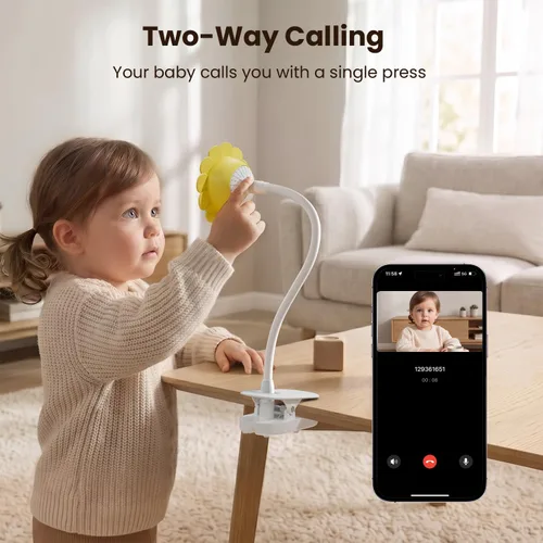 Vista 9 de ieGeek Baby Monitor with Camera and Audio,No WiFi 5”Screen&2.4G WiFi App White