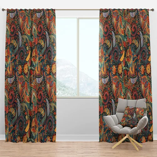 Vista 14 de DesignQ Panel de cortina bohemio y ecléctico 'Ethnic Pattern', 18645, 52x90, (abstracto-bohemio)