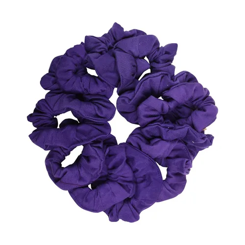 Vista 41 de Paquete de 12 ligas sólidas para el cabello (negro) One Dozen Matching Hair Ties, Soft Cotton Fabric, Gentle No-Crease Hold, Great for Teams