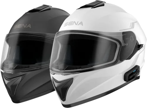 Vista 5 de Sena OutForce - Casco inteligente de cara completa (blanco brillante, pequeño) (OUTFORCE-GW00S) - SP85