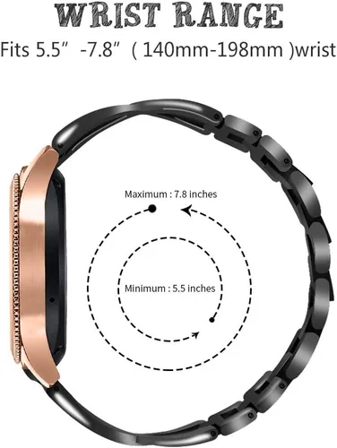 Vista 4 de TenCloud Accesorios de pulsera compatibles con Garmin Vivoactive 4S/Vivomove 3S/Forerunner 25S 265S/Venu 2S Bandas de reloj de acero inoxidable