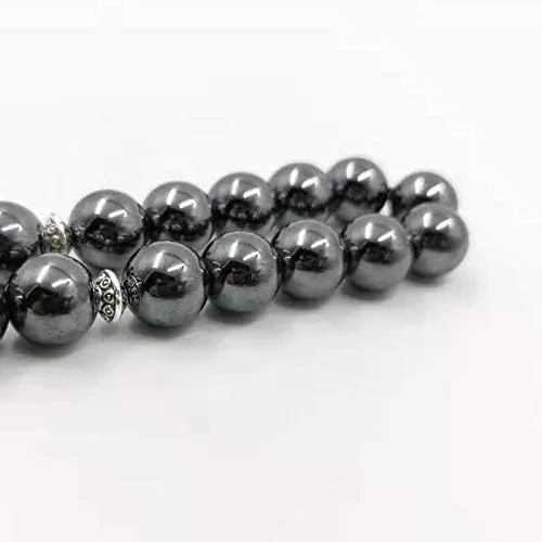 Vista 2 de Hematite Tasbih Metal borla islámica joyería colgante oración perlas 33 66 99beads piedra natural musulmana Rosario