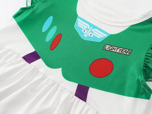 Vista 7 de Eledobby Buzz Lightyear Dress for Girls Kids Buzz Costume Halloween Dress Up Toy Story Outfits Birthday Party Dresses