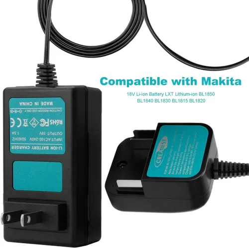 Vista 2 de Creabest 18V Li-ion Battery Charger Compatible with Makita BL1815 BL1830