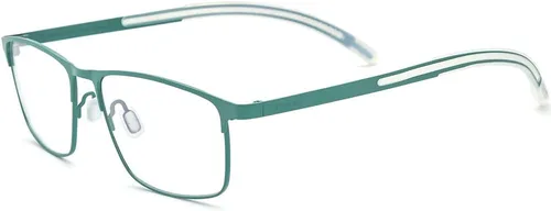 Vista 6 de FONEX Marco de gafas de titanio, marco cuadrado de lentes ópticos de miopía para hombre 8521 Verde