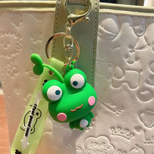 Vista 3 de Lindo llavero de dibujos animados de anime, llaveros de animales para mujer, llavero de bolsa de automóvil, llavero de regalo