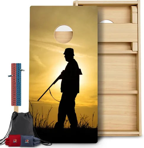 Vista 30 de CornholeGamesUSA Pro - Juego de tablas de Cornhole Fabricado en Estados Unidos Abedul báltico 3/4 Sin rebote Patas triples gruesas Dos 132