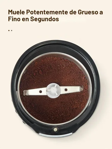 Vista 4 de Molinillo de café, molinillo de café eléctrico con gran capacidad de 3.5 onzas, molinillo de café y especias de un solo toque con hoja inoxidable