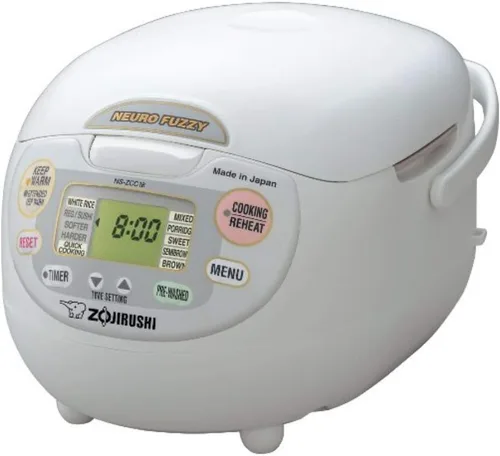 Vista 5 de Zojirushi Arrocera y calienta arroz Neuro Fuzzy, 5–1/2 tazas (crudas), calidad premium, color blanco, Blanco