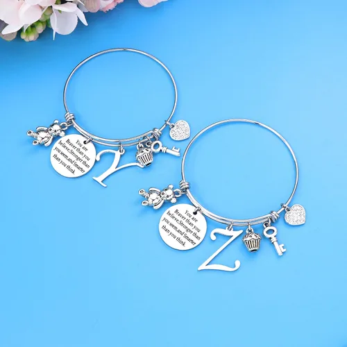 Vista 3 de Pulsera inspiradora de regalo de cumpleaños para nieta, hija, sobrina, hermana, Acero inoxidable