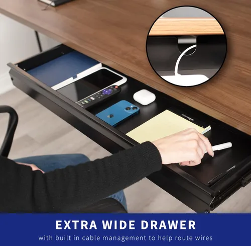Vista 4 de VIVO DESK-DR33-B - Organizador grande de cajones de almacenamiento para debajo del escritorio, negro, de 33 pulgadas