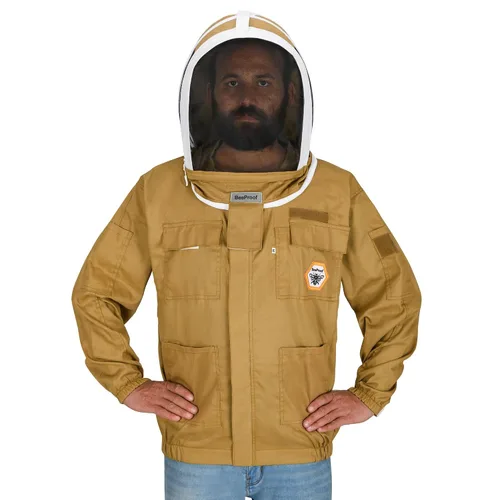 Vista 9 de BP-101 - Chaquetas de apicultura con velo de esgrima de algodón transpirable, traje de apicultor de protección total para profesionales
