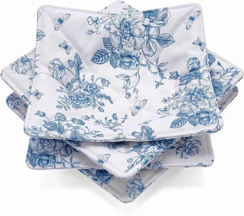 Vista 9 de Cunhill 4 Piezas Soportes Acogedores de Algodón para Tazones de Microondas para Comida Caliente Almohadillas Calientes Agarraderas para Tazones