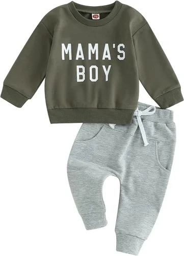 Vista 32 de Ropa de otoño e invierno para bebé niño pequeño, sudadera con cuello redondo y pantalones deportivos