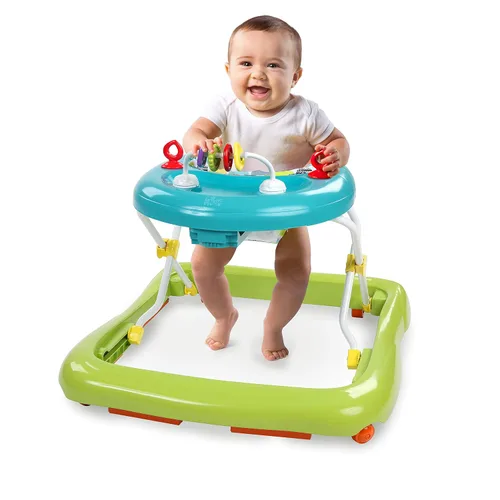 Vista 3 de [Usado] Bright Starts - Caminante Giggling Safari con estructura de plegado fácil para almacenamiento, para bebés a partir de 6 meses
