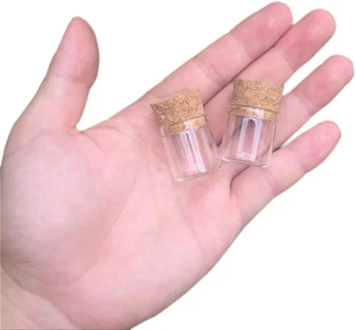 Vista 3 de Mini botellas de 0.1 fl oz de 0.866 x 0.984 in, tubo de ensayo de vidrio, almacenamiento para arena líquida, alimentos, botellas de bricolaje, 24