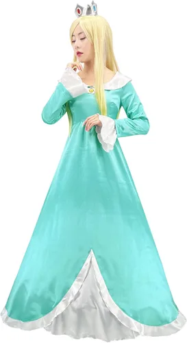Vista 3 de Disfraz de princesa melocotón de Super Brothers para mujer, vestido de cosplay de Halloween