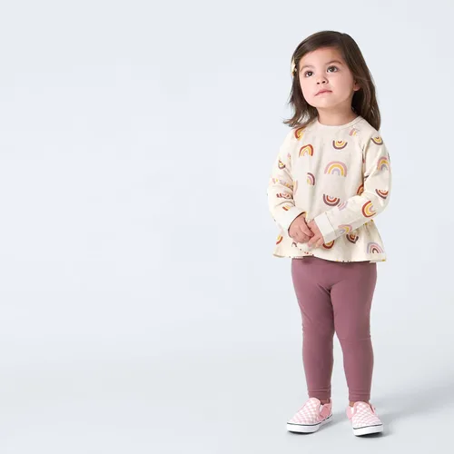 Vista 2 de Gerber Conjunto de 2 piezas con cintura peplum para bebés y niñas pequeñas