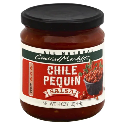 Vista 2 de Central Market HEB Salsa All Natural - Paquete de 2 unidades de 16 onzas (Chile Pequin Salsa, 16 oz 2 unidades)