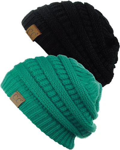 Vista 73 de Gorro a la moda de tejido suave abultado, cálido y elástico de C.C
