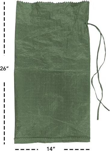 Vista 3 de AK TRADING CO. Sacos de arena de polietileno de 14 x 26 pulgadas con protección UV y lazos integrados, barrera de agua de inundación, bolsas de Verde