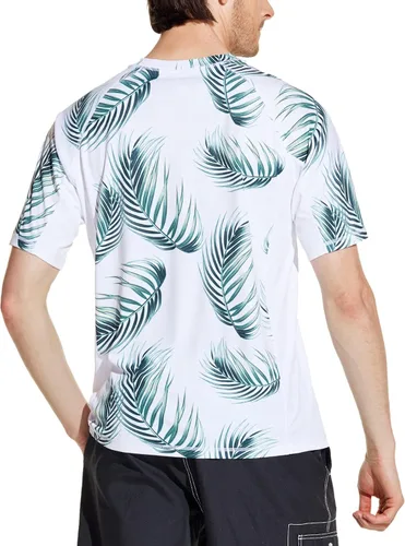 Vista 2 de TSLA Camisetas de protección para de natación para hombre. Camiseta FPU 50+, de manga corta, ajuste holgado. Camisetas Dry-Fit frescas contra
