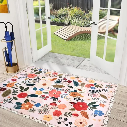 Vista 21 de Alfombra a cuadros de 2 x 3 pies, alfombra negra y blanca moderna para entrada interior, alfombra pequeña lavable a cuadros para baño, alfombra