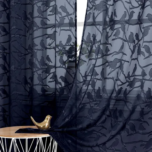 Vista 23 de OVZME Anji Clip Voile Sheer Tiers RD 2X30X36 Negro
