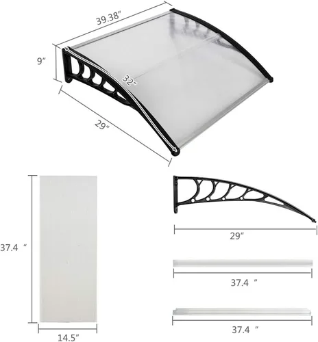 Vista 7 de Toldo exterior para ventana, toldos para puertas de entrada, toldo para puerta de entrada, toldo para patio al aire libre, toldo para puerta