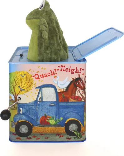 Vista 4 de YOTTOY Little Blue Truck Collection Little Blue Truck Jack-in-The-Box - Juguete de peluche infantil con música, 5.5 x 5.5 x 5.5 pulgadas