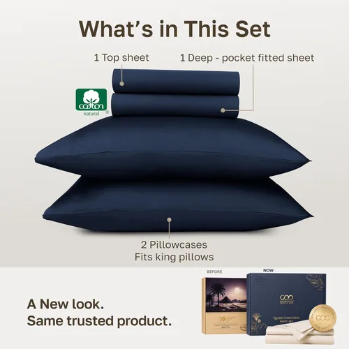 Vista 41 de California Design Den Sábanas de Algodón Egipcio 100%, Juego de Sábanas de Lujo Auténtico Certificado Tamaño Full con Bolsillo Profundo, Satén Suave