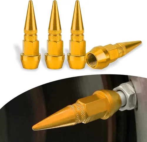 Vista 9 de ASUBHA 4 tapas de válvula de vástago de aluminio con pinchos de 1.77 pulgadas, tapas de vástago de aire para automóvil, tapas de neumáticos