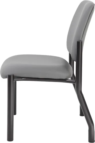 Vista 6 de Boss Office Products Silla sin brazos para sala de recepción de invitados 400 lb. Capacidad de peso, gris
