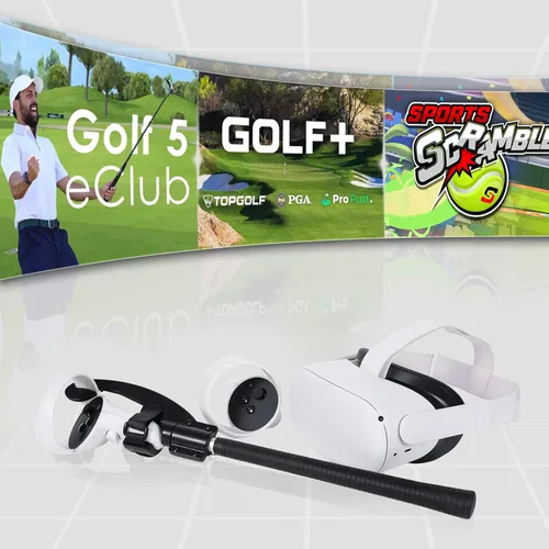 Vista 5 de Vr Golf Club for Oculus Quest 2,Oculus Quest 2 Golf Club Adapter,quest2 Golf Club Attachment,Golf Club Controller,Designed for VR Golf,Experience