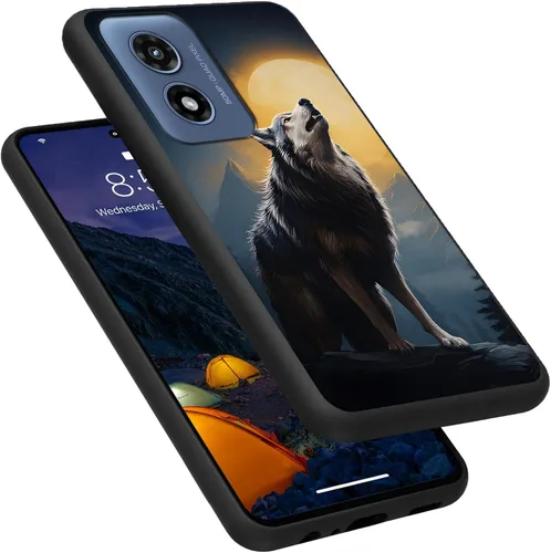 Vista 244 de Funda para Motorola Moto G Play 4G 2024, delgada y ligera, de silicona de TPU suave, color negro, ultrafina, para Motorola Moto G Play 4G 2024, Art