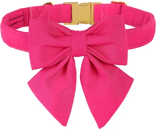 Vista 52 de Collar de perro a cuadros de búfalo amarillo otoñal con pajarita elegante Otoño-Lazo-Cuadros Amarillo