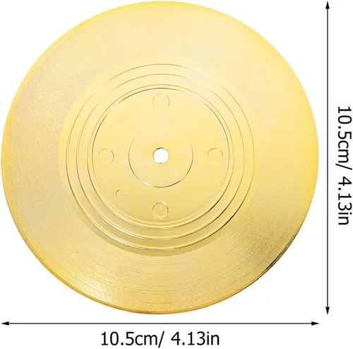 Vista 2 de Ipetboom 2pcs Retro Vinyl Record Coasters for Drinks Nonslip Cup Mats Unique Music Accessories for Coffee Tables and Home Office Decor