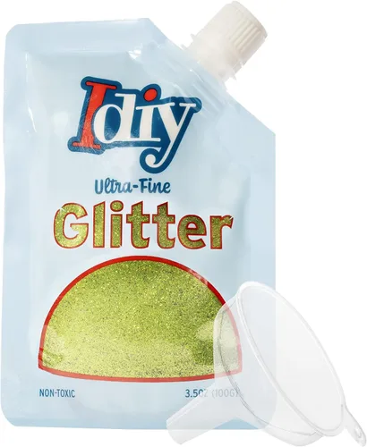 Vista 10 de iDIY - Brillantina ultra fina azul aguamarina (3.5 onzas), purpurina extrafina con bolsa de boquilla fácil de verter y embudo para resina, slime