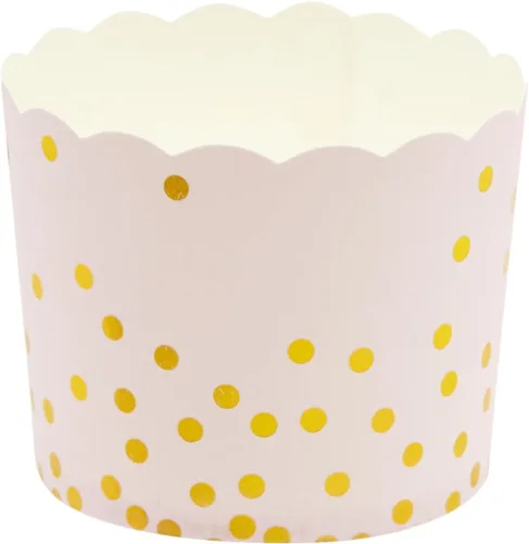 Vista 9 de Sparkle and Bash Tulip Cupcake Liners - Tazas para hornear rosas y doradas, tazas de aperitivos para baby shower, envoltorios de cupcakes