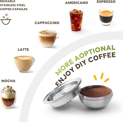 Vista 5 de Reusable Next Coffee Pods Holder Stainless Steel Refillable Filters Coffee Pods pods Only Compatible with Nespresso 3.0 Genaration