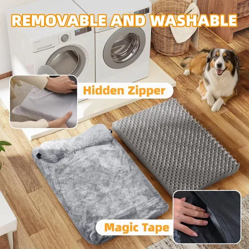Vista 5 de Cama para perros con almohada para perros pequeños, cama ortopédica para perros con funda extraíble, alfombrilla lavable para mascotas de hasta 5