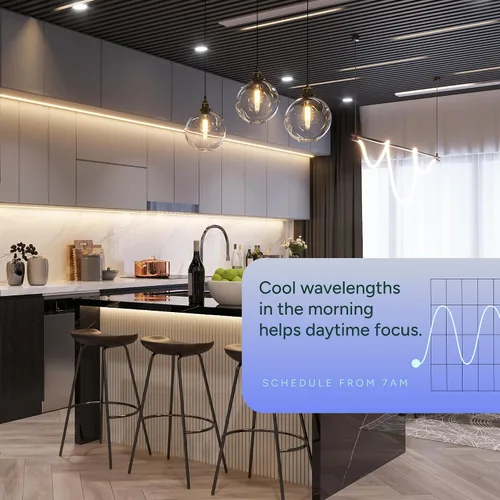 Vista 7 de LIFX Luz descendente empotrable inteligente sin lata de 4 pulgadas, borde deflector profundo, RGB + blanco sintonizable (1500-9000 K), control