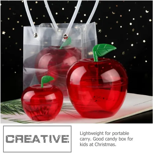 Vista 8 de Ciieeo 8pcs Apple Shaped Favor Box Plastic Bobbing Apples Box Filled Bobbing Apple Containers for Party Christmas Decorations