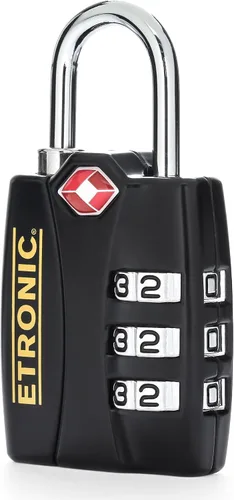 Vista 2 de Etronic Cerradura aprobada por la TSA, TSA, indicador de alerta abierta, combinación reiniciable, cerradura de equipaje aceptada por la TSA, 1-316