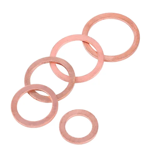 Vista 2 de 150pcs Copper Flat Washer Assortment Kit in Storage Box Plain Metal Spacers for Electrical Thermal Conductivity Load Distribution Screw Preload