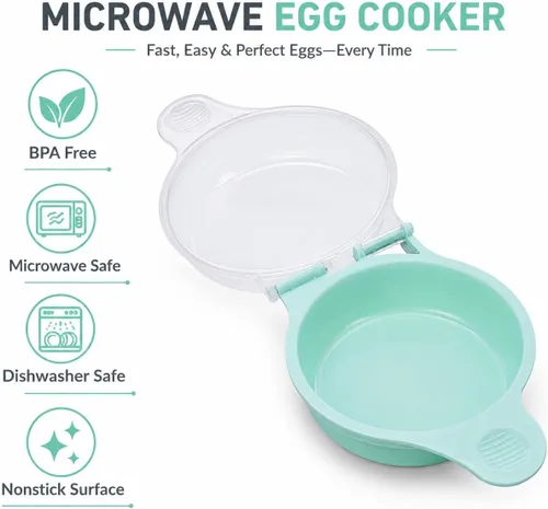 Vista 2 de Cocedor de huevos para microondas para sándwiches y tortillas, escalfador de huevos en microondas sin BPA, máquina para hacer huevos fritos, máquina