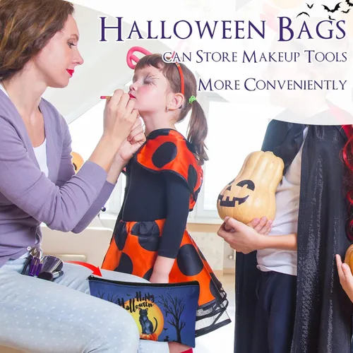 Vista 3 de Reginary 20 bolsas de cosméticos de Halloween, bolsas de regalo para niños, niñas y mujeres, organizador de artículos de tocador
