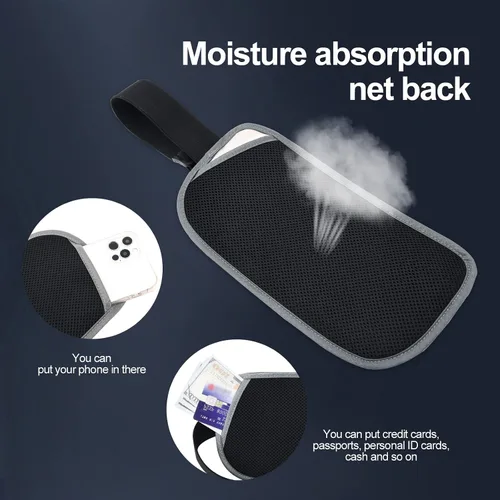 Vista 46 de DAITET Cinturón de dinero, soporte para pasaporte, cartera de viaje oculta segura con bloqueo RFID, riñonera encubierta (negro), Negro, Rfid
